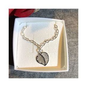 Slvarmbnd med Blad  Sterling Slv (16 cm + 5 cm forlnger)