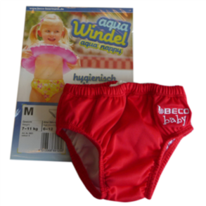 Baby badebukser. Rd. Str. 6-12 mdr. 7-11 Kg. Mrk: Beco Baby