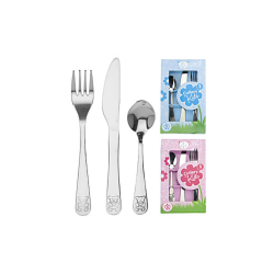 Brnebestik. Rustfri stl. Pk med gaffel, kniv og ske