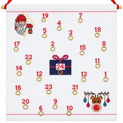 F�rdigsyet julekalender. Str. ca 35x42 cm