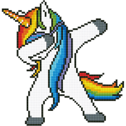 Diamond Dotz figur. Unicorn. Str. 23x23 cm