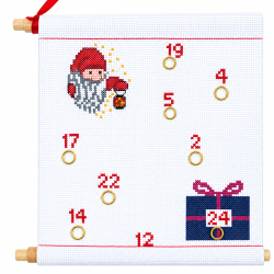 F�rdigsyet julekalender. Str. ca 35x42 cm