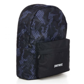 Fortnite skoletaske. Sort/bl. 40x30 cm.