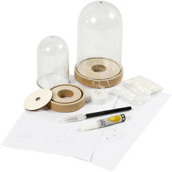 Jule materialest til glasklokker med indvendigt pynt. St m/2 stk