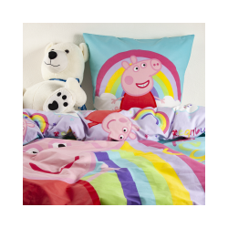 Gurli Gris sengetj. 140x200/60x63 cm. 100% kologisk bomuld.