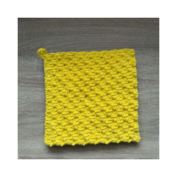 H�klede grydelapper. 100%  bomuld. Ca 20x20 cm. S�t a 2 stk.