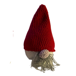 Sd hjemmehklet genert hue nisse. Ca 15 cm hj.