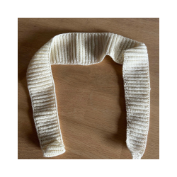 Hklet trklde-scarf. Lille model. 100% Merino Uld