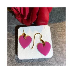 Hngerering forgyldt med violet hjerte. rekrog forgyldt sterlingslv