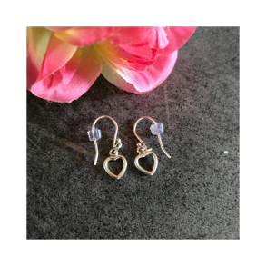 Hngerering med slv hjerte  sterling slv rekrog