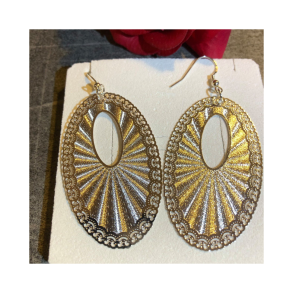 Hngereringe med Oval Silhuet  Slv rekrog & Forslvet Vedhng (56x34 mm)