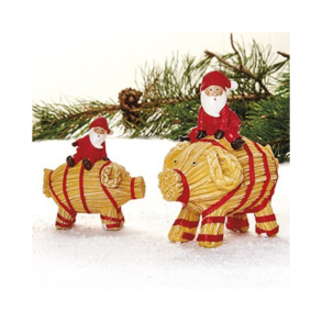 Nissefigur p halmgris i polyresin  ca. 12 cm