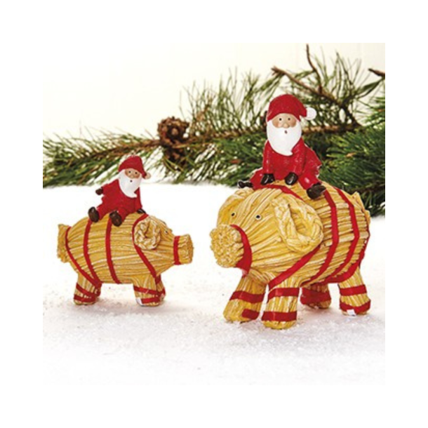 Nissefigur p halmgris i polyresin  ca. 12 cm