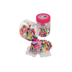 Hama Maxi perler. Indeholder: 400 perler+2 plader i pink dåse. Fra 3+