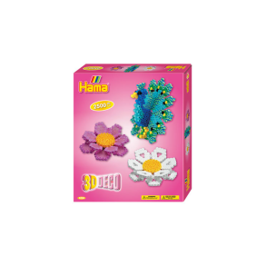 Hama Midi Perler. Gaveske. 3D med Deco blomster. Fra 5+