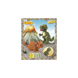 Hama midi perler. Gaveske. 3D st med Dinosaur. Fra 5+