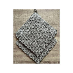 Hklede grydelapper. 100%  bomuld. Ca 20x20 cm. St a 2 stk.