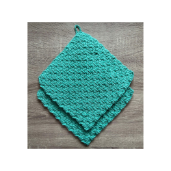 Hklede grydelapper. 100%  bomuld. Ca 20x20 cm. St a 2 stk.