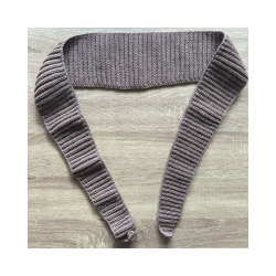 Hjemmehklet trklde-scarf. Stor model. 100% Merino Uld