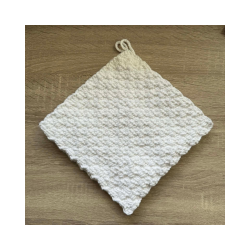 H�klede grydelapper. 100%  bomuld. Ca 20x20 cm. S�t a 2 stk.