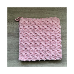 H�klede grydelapper. 100%  bomuld. Ca 20x20 cm. S�t a 2 stk.