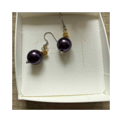 Julereringe med mrklilla julekugle