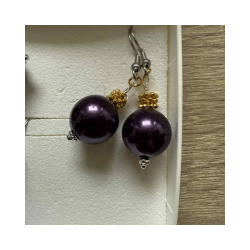 Julereringe med mrklilla julekugle