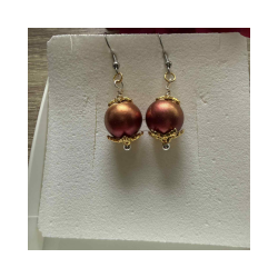 Julereringe med rd/orange julekugle  messingdetaljer