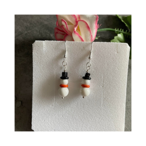 Julereringe med snemand  Hndlavet af perler