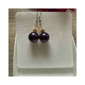 Julereringe med mrklilla julekugle