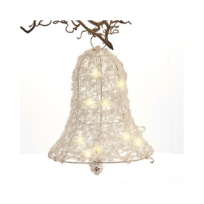 Juleklokke  Hvid  med LED-lys  27 cm  Til ophng