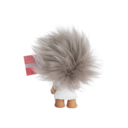 Lykketrold. Student med rd hue og blomst. Hjde 9 Cm