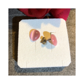 restik med Lyserd Glasdrbe  Kirurgisk Stl og Glasperle (1 cm)