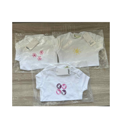 Pippi baby bodystocking. Med korte rmer. Hvid.