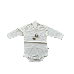 Pippi baby bodystocking. Creme hvid. Med lange rmer