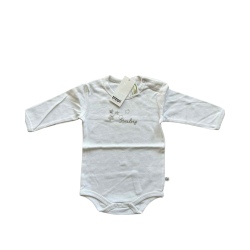 Pippi bodystocking med lange rmer. Hvid.