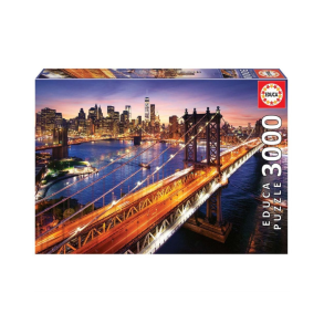 Puslespil 3000 brikker. Manhatten at Sunset. Fra Educa