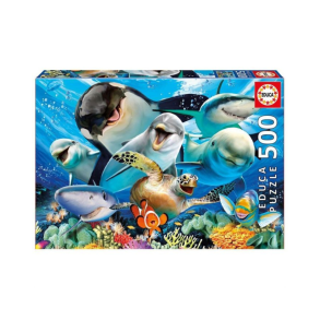 Puslespil. 500 brikker. Motiv: Underwater Selfies.  Fra Educa