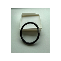 Sort l�derarmb�nd 5 mm med mats�lv magnetl�s ca 21 cm