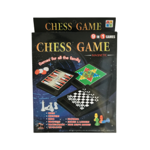 Spillesortiment med 9 spil i 1. Magnetisk